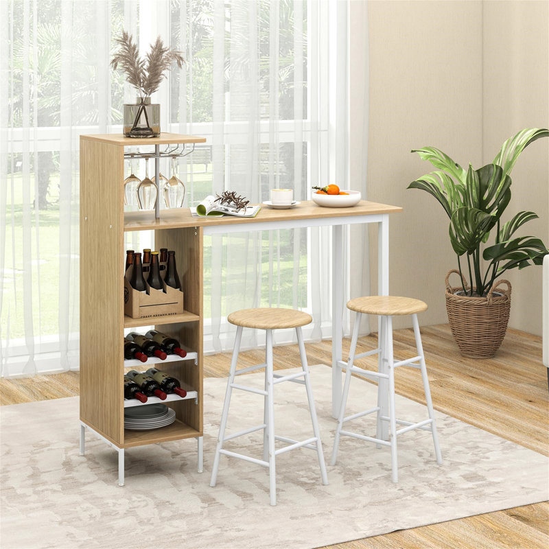2 - Person Dining Set, White/Oak