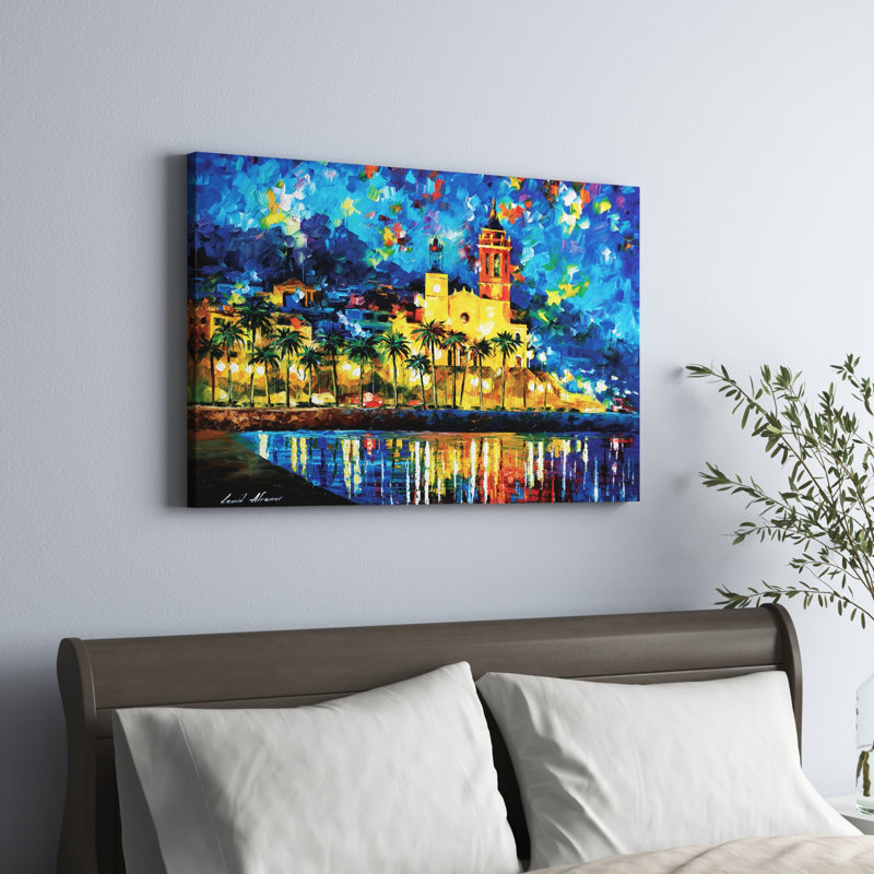 Spain, Sitges by Leonid Afremov - Wrapped Canvas Painting, 101.6 cm H x 66.04 cm W x 3.175 cm D