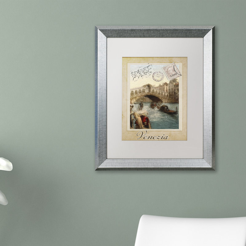 Jadaya «European Holiday I», impression encadrée, Blanc, H 20 po x l 16 po, Toile avec cadre argenté