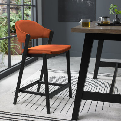 Lennox Peppercorn Oak Upholstered Bar Stool