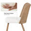 Ensemble de 4 chaises de salle à manger en rotin blanc, chaises de salle à manger Boucle blanches, chaises de cuisine en rotin pe rembourrées avec pieds en métal pour la salle à manger, cuisine