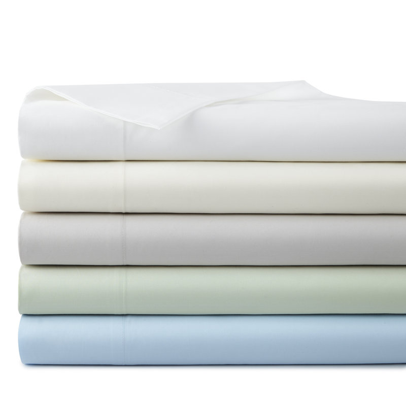 Ensemble de draps en percale de coton 250 fils, Blanc pur, Ensemble de draps pour grand lit + drap-housse et 