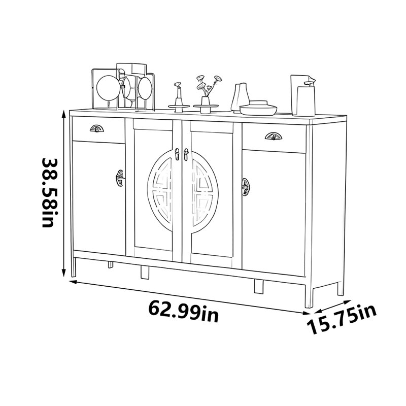 Cantero, 38.58" H x 62.99" W x 15.75" D