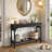 47.2"W Modern Fluted Console Table with Open Storage Shelf,Narrow Console Table Hallway Foyer Table