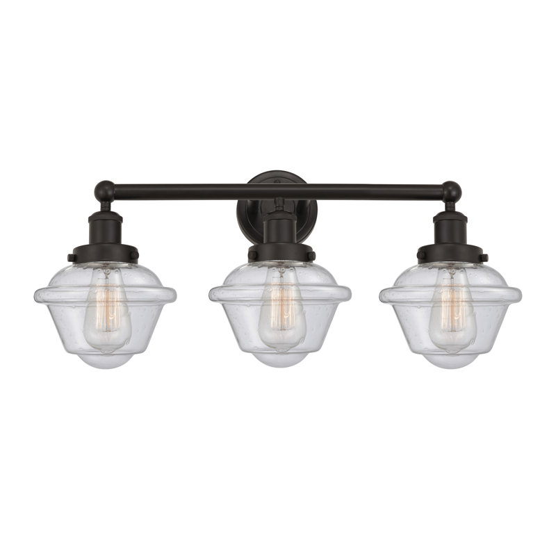 Éclairage pour meuble-lavabo à 3 lumières à intensité variable Grourke, Mercurisé, Bronze huilé