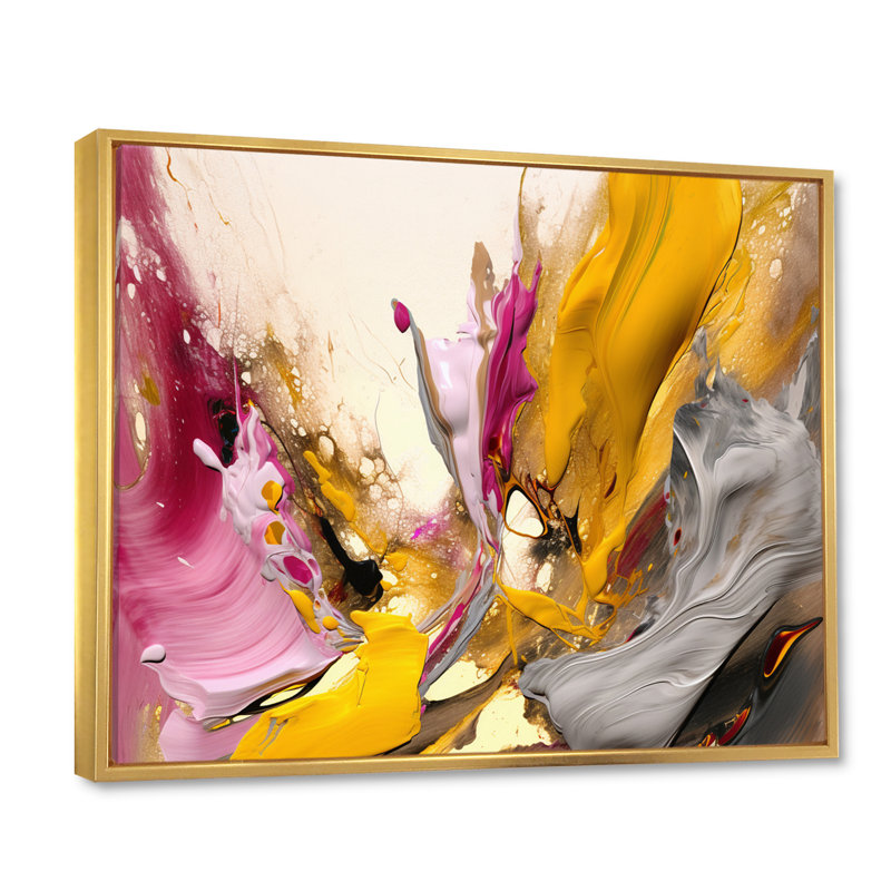 «Luscious Interlude of Divine Secrets Abstract», reproduction sur toile, H 16 po x l 32 po x P 1 po, Cadre flottant doré