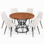 Ensemble de table de salle à manger 7 pièces 47,3 po avec chaises en similicuir-375090792-375090793-375090804