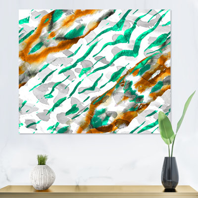 " Green And Brown Waves " Painting Print