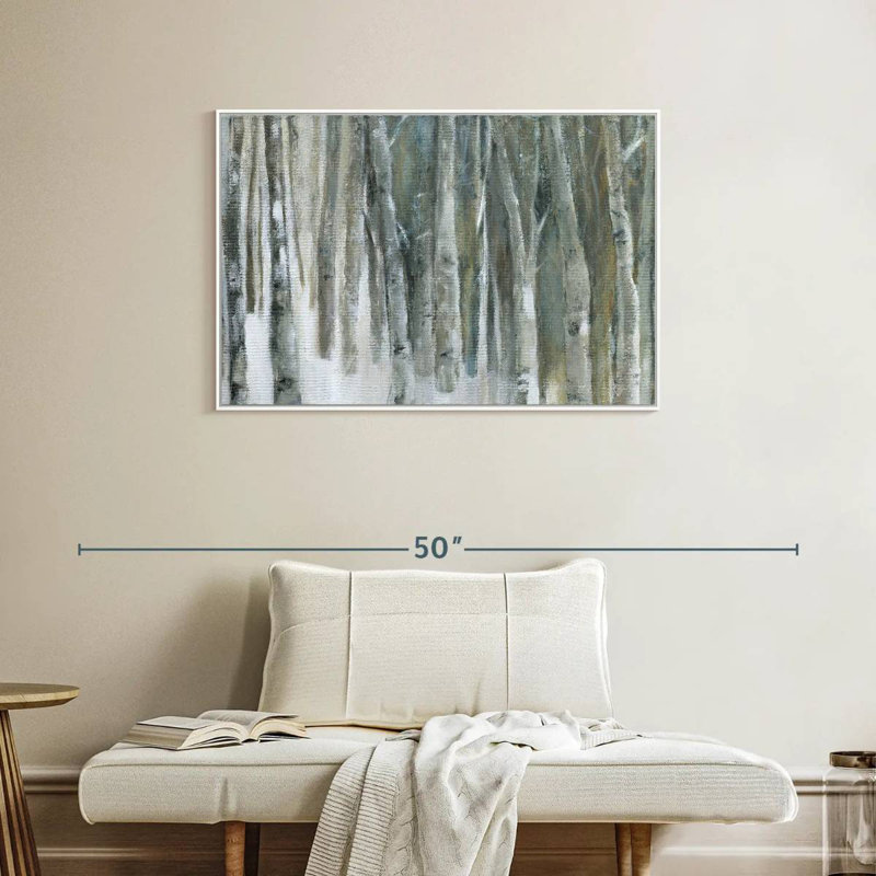 Bouleau Banff, Cadre flottant blanc, 37 po x 25 po