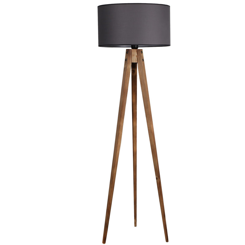 Malaijah 60" Tripod Floor Lamp, Gray, Brown