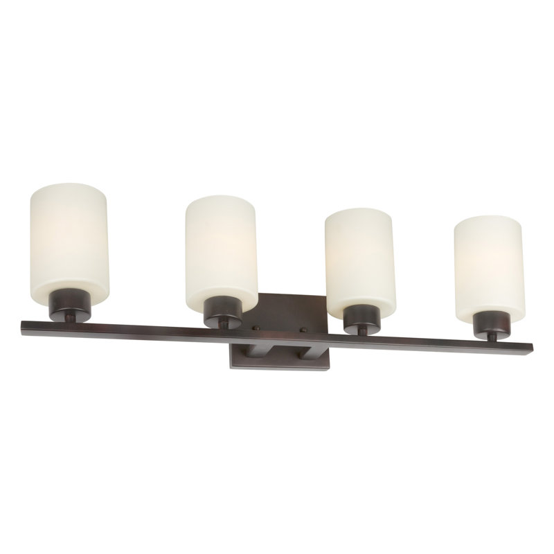 Éclairage pour meuble-lavabo 4 lumières Danica, Bronze antique
