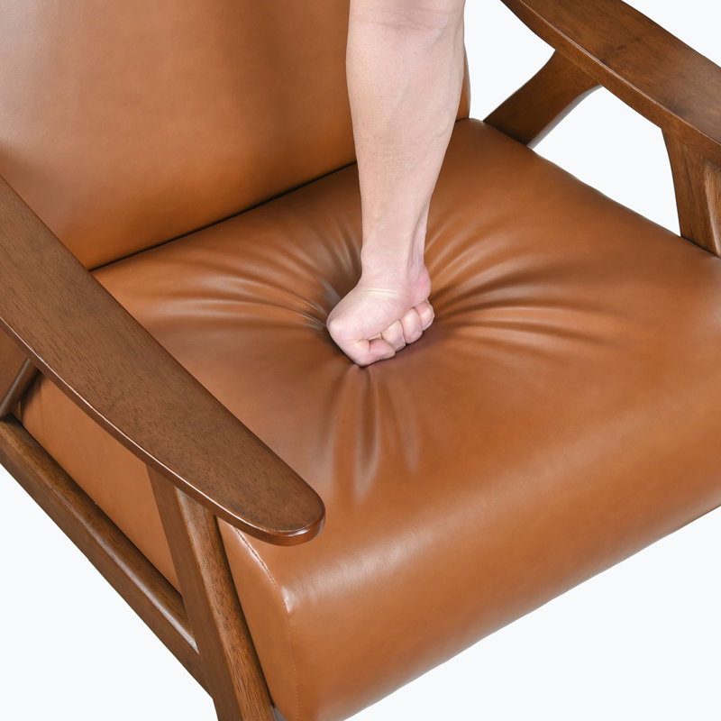 Fauteuil avec cadre en bois, Brun, Brun