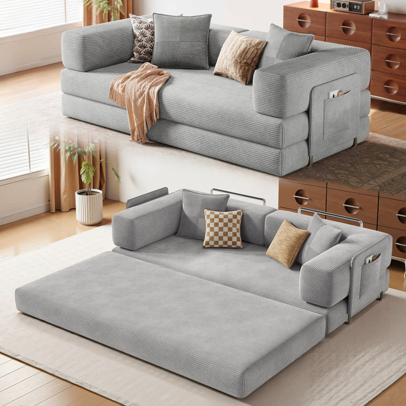 Canapé-lit convertible Boneless, Gris