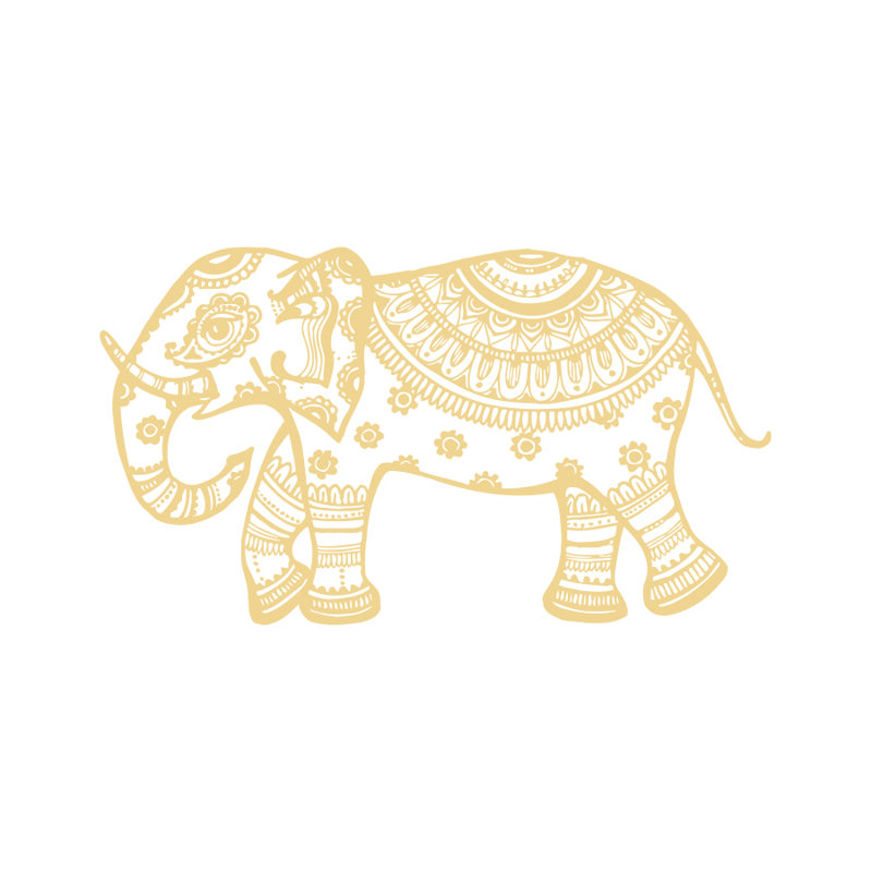 Décalcomanie murale murale éléphant, Crème
