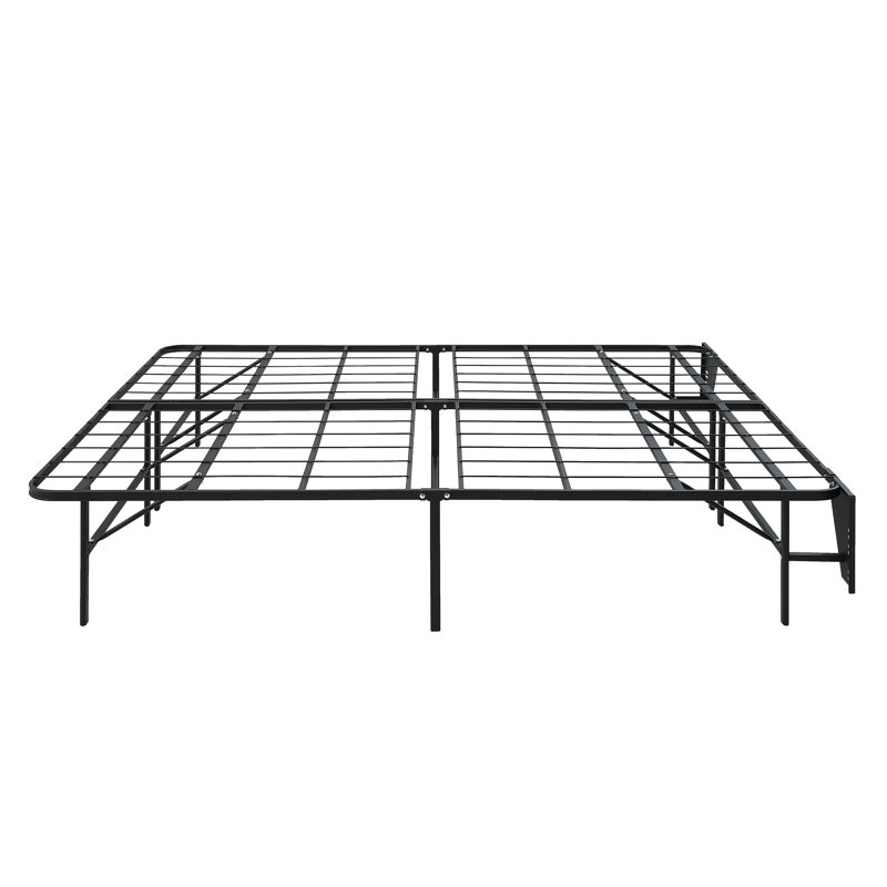 Structure de lit pliable en métal, conception à profil haut sans outils
