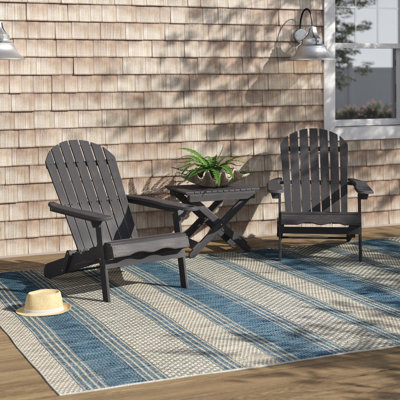 Leesa Solid Wood Folding Adirondack Chair with Table