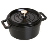 Staub 20cm Cast Iron Round Cocotte, Oven Safe, 2.2L, Black