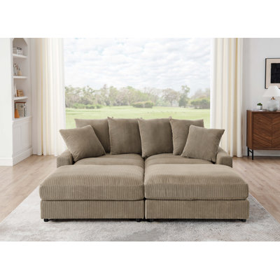 Arzuaga 89" Wide Reversible Modular Corner Sectional with Ottoman