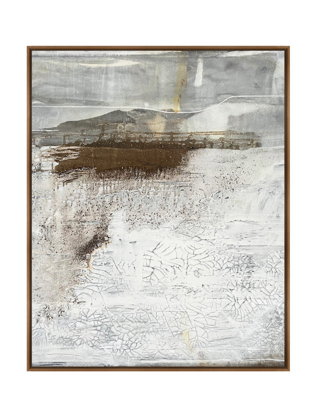 Velora Single Picture Frame Painting on Wood, 120 cm H x 120 cm W, Walnut