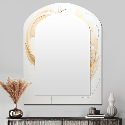«Teal Orange Line Art Conceptual Abstracts II», dessin au trait, miroir asymétrique