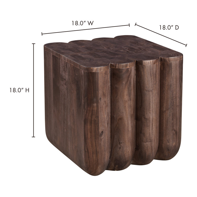 Punyo Solid Wood End Table, Brown