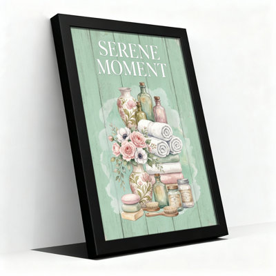 Serene Moment Floral and Spa Elements, reproduction d'art sur toile tendue sur toile, ensemble de 1