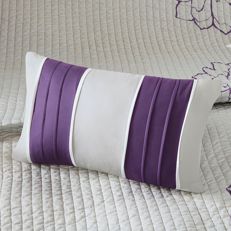 Courtepointe avec coton mauve et dossier croisé, réversible double / grand, Courtepointe double + 5 pièces supplémentaires