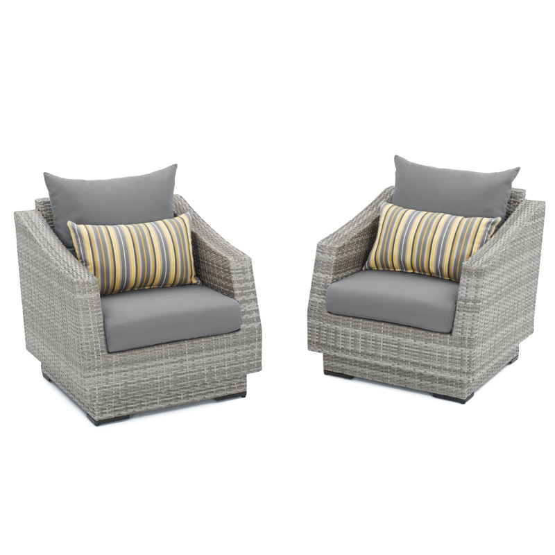 Fionnula Patio Chair With Sunbrella Cushion Covers, Charcoal Grey Sunbrella®