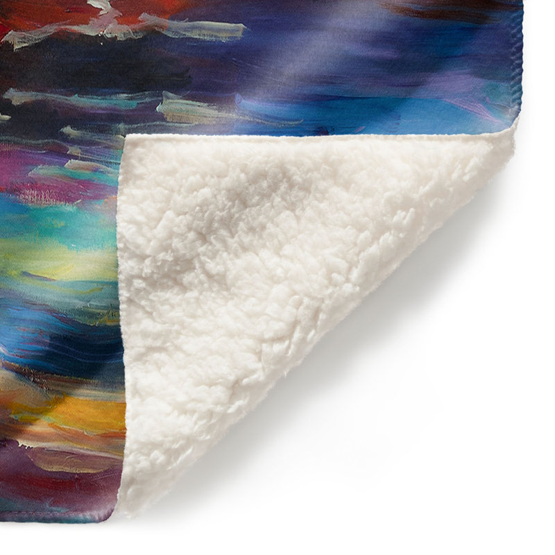 Couverture sherpa doux en arc-en-ciel moonscape, l 51 po x L 60 po