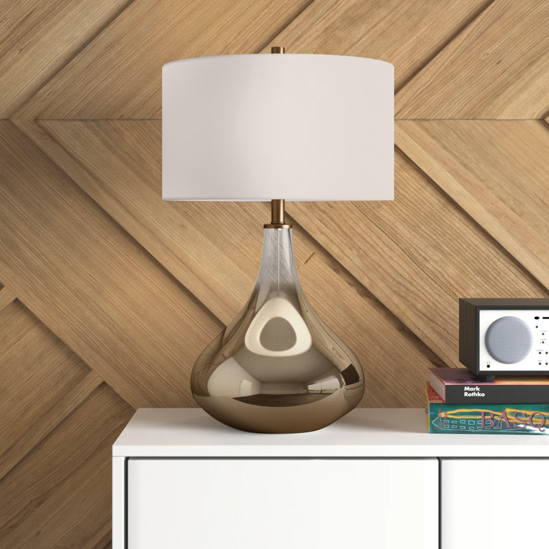 Khania Glass Table Lamp, Brass