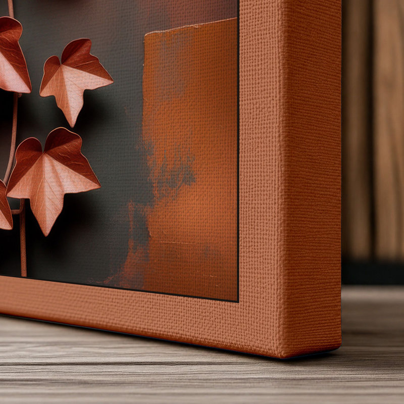 Copper Star Cascade Geometric - Wrapped Canvas, 18x12 - 45.7 x 30.5 cm, Terracotta Border