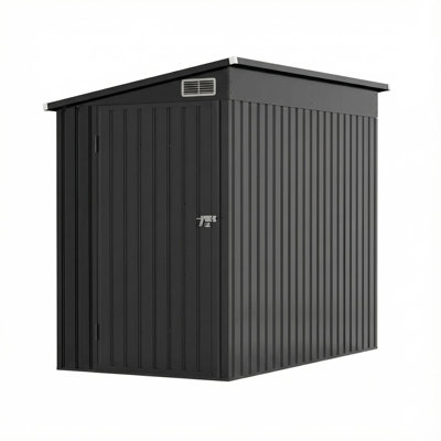 Remise de rangement extérieure en métal de 4 pi x 8 pi Lean-To, abri de jardin mural robuste pour vélos, outils et équipement de jardin