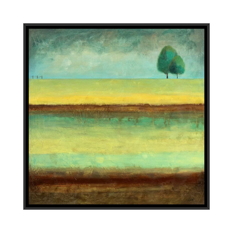 "A Tree by a River" par Pablo Esteban, reproduction d'art sur toile, H 18 po x l 18 po x P 1,5 po, Toile encadrée noire