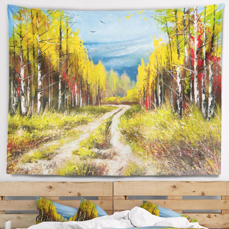 Tapisserie d'automne golden landscape, H 32 po x l 39 po