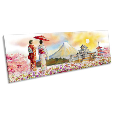 Japanese Landscape Japan Panoramic - Wrapped Canvas Panoramic Art Prints