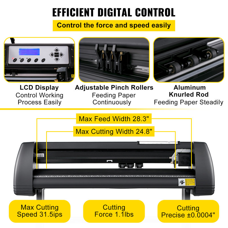 Vinyl Cutter Machine, 28inch Vinyl Plotter, LCD Display Plotter Cutter
