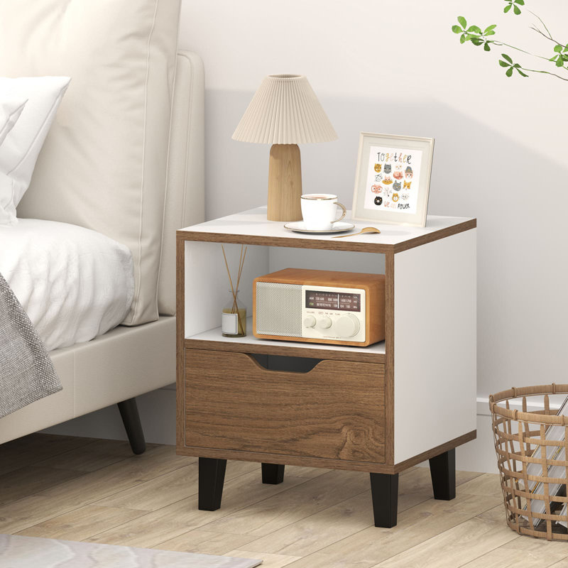 37cm W Manufactured Wood Bedside Table