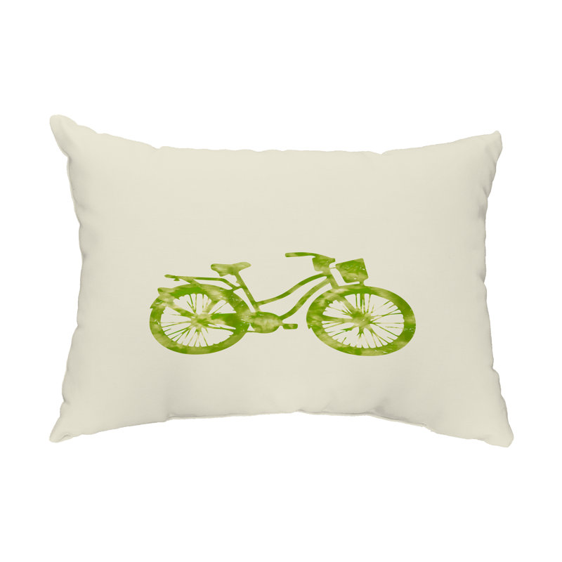 Outdoor Reversible Throw Pillow, Green