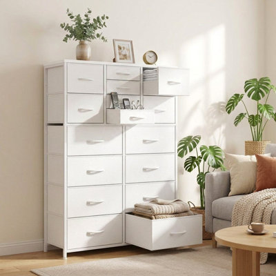 Multi-Size Drawer Storage Cabinet with Steel Frame and Fabric Drawers for Bedroom, Living Room & Entryway