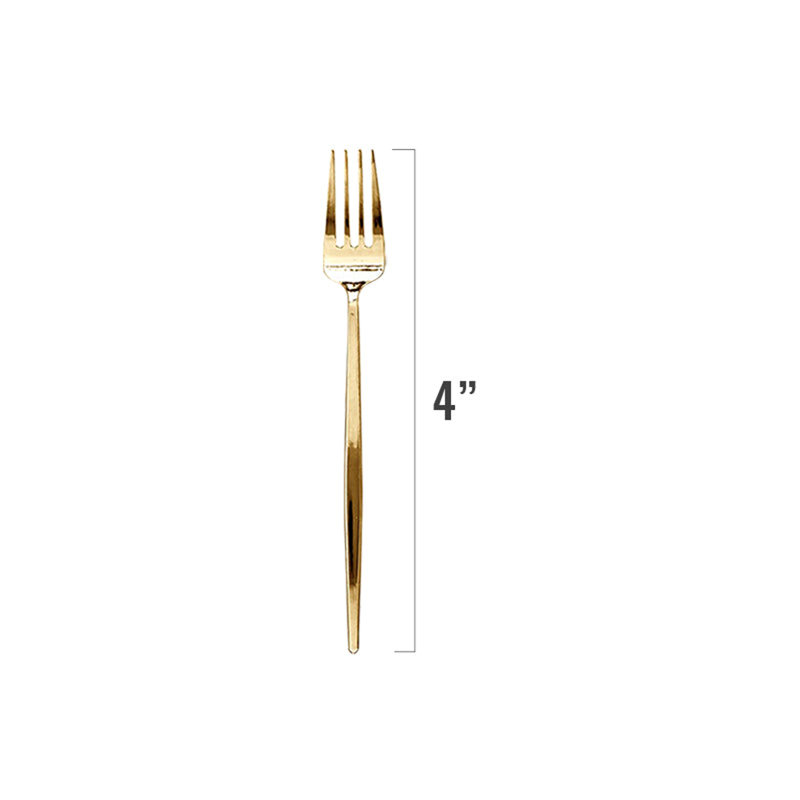 Fourchettes à dessert en plastique Shiny Gold Moderno