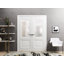 Portes françaises à double vitrage avec quincaillerie Lucia 8822 Blanc soie avec panneaux en verre opaque dépoli, garnitures de cadre, porte intérieure robuste pour salle de bain ou chambre à coucher, 64 po x 84 po (2 x 32 x 84)