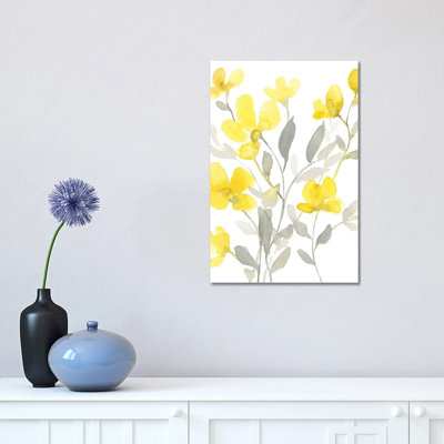 " Yellow And Gray Garden I " by Jennifer Goldberger Painting Print