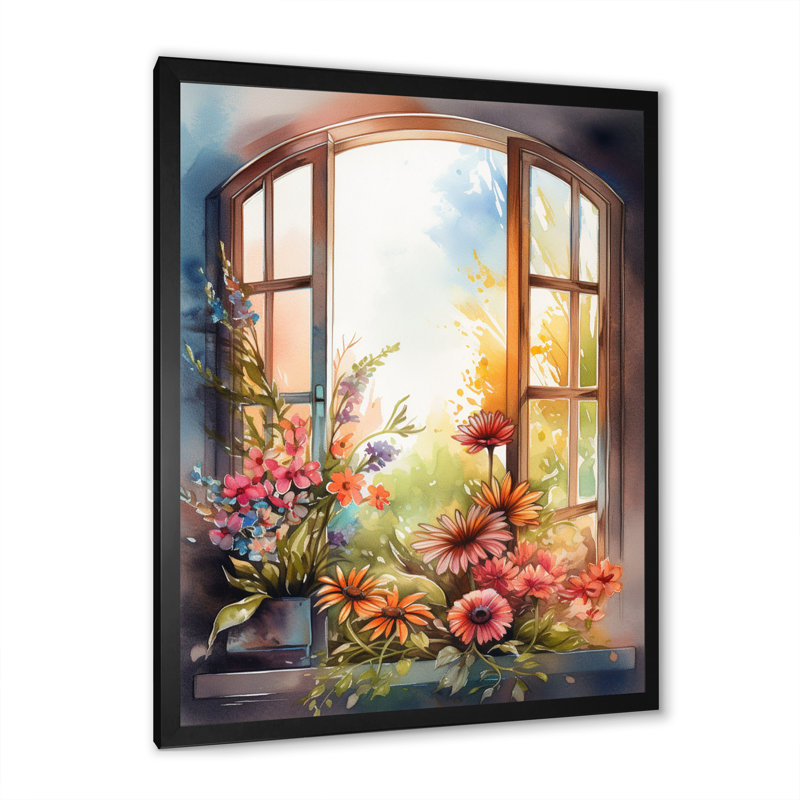 Vitrine florale Nariyah I, Cadre photo noir, H 32 po x l 16 po x P 1 po