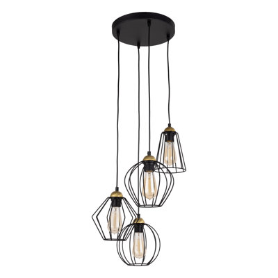 Kandice 4 - Light Stainless Steel Cluster Pendant
