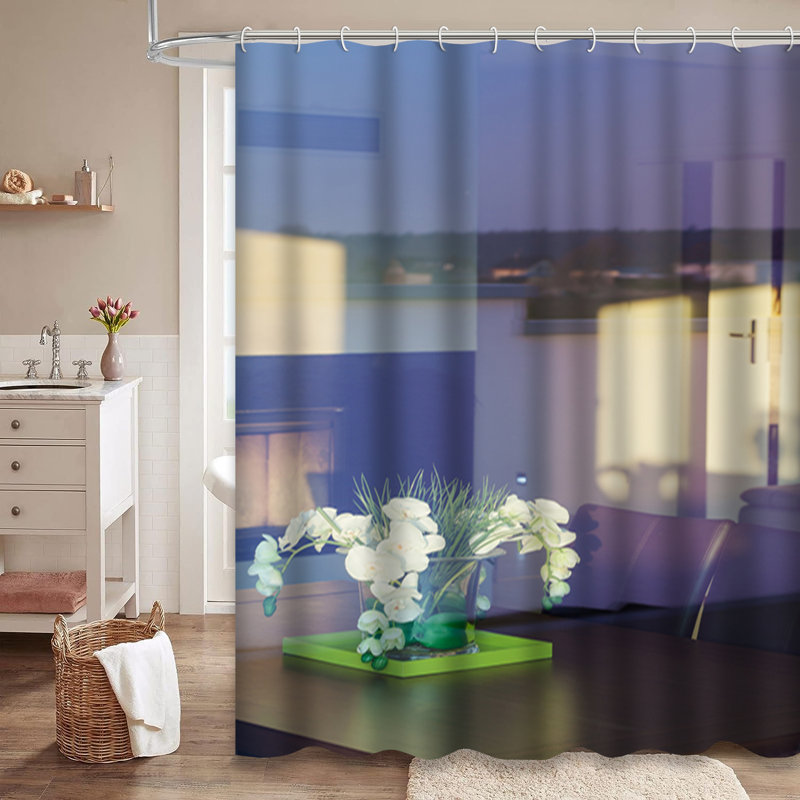 Rideau de douche avec 12 crochets, L 72 po x l 84 po