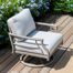 Lamando Patio Aluminum Swivel Club Chair Lounge Chair With Olefin Cushions