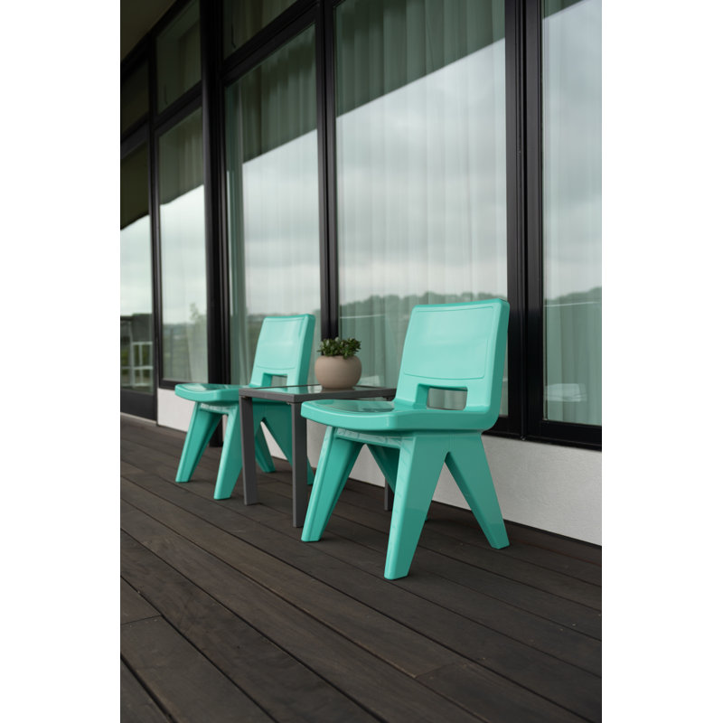 Fresco Outdoor Dining Side Chair, Seafoam Green