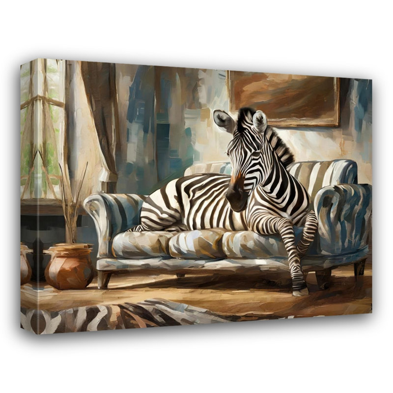 «Zebra Couch» sur toile, H 15 po x l 18 po