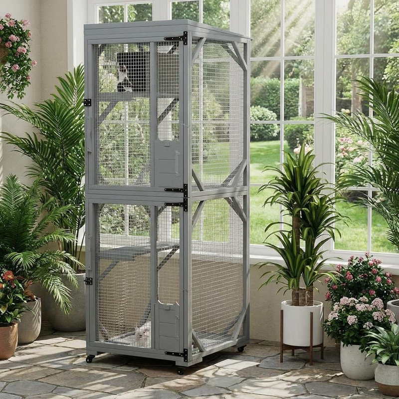 Cat Playpen, Grey
