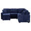 Canapé-lit escamotable en forme de L 82,6 po avec roulettes, ports USB, prises de courant, bleu marine